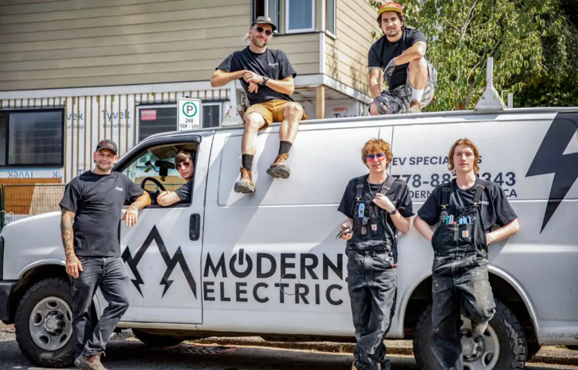 The Modern Electric crew and van